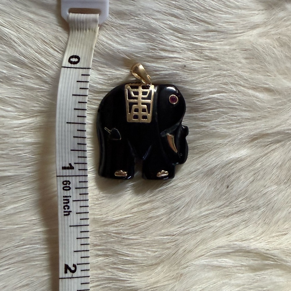 Black and Gold Elephant Pendant - Picture 4 of 5